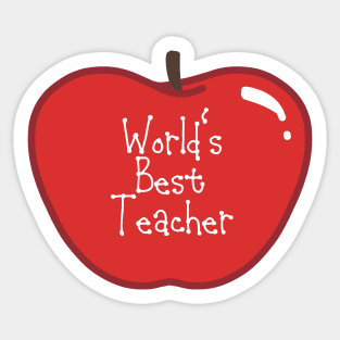 World's Best Teacher Apple Sticker